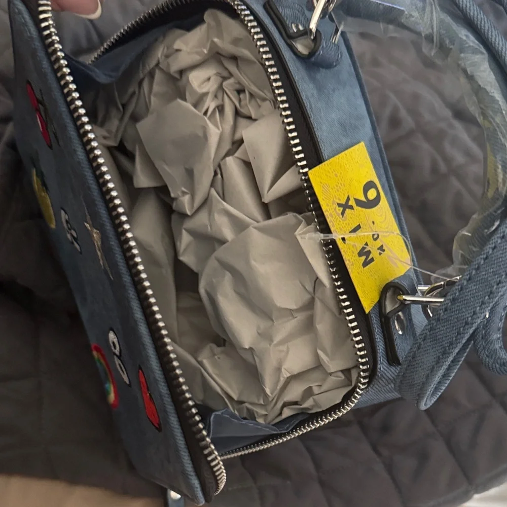 Mix No. 6 Denim Blue Mini Bag with Fun Embroidery - Picture 6 of 6